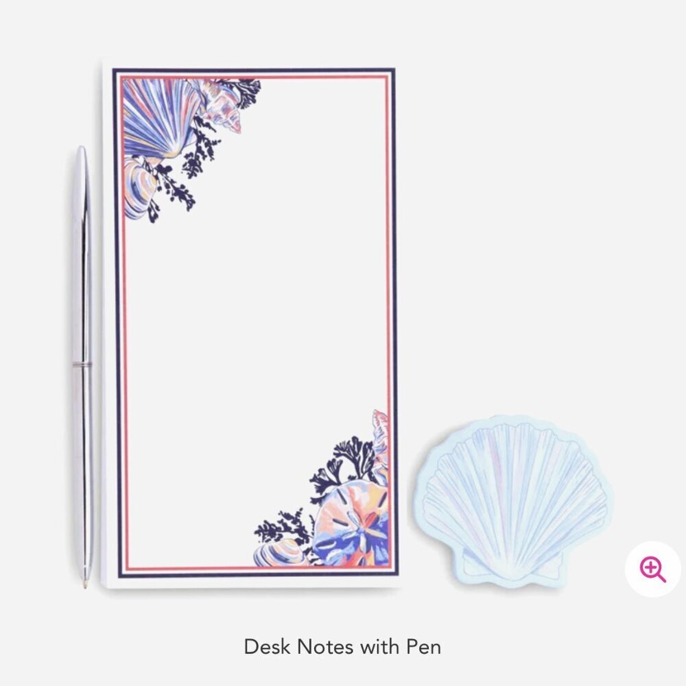 Vera Bradley Desk Notes with Pen Morning Shells NWT